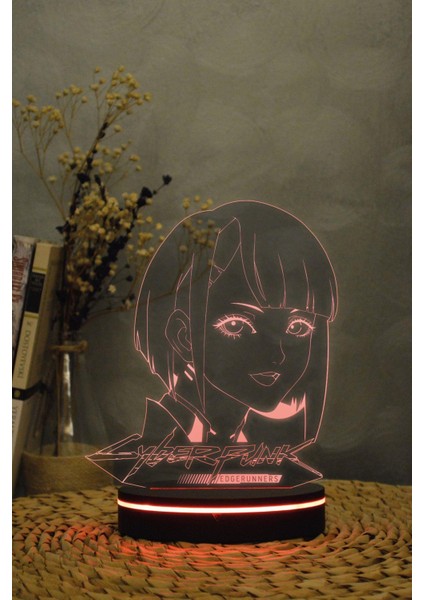 Lucy , Cyberpunk - 3 Boyutlu 16 Renk Dekoratif Gece Lambası 3d