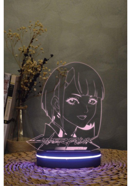 Lucy , Cyberpunk - 3 Boyutlu 16 Renk Dekoratif Gece Lambası 3d