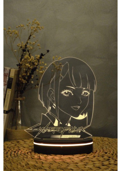 Lucy , Cyberpunk - 3 Boyutlu 16 Renk Dekoratif Gece Lambası 3d