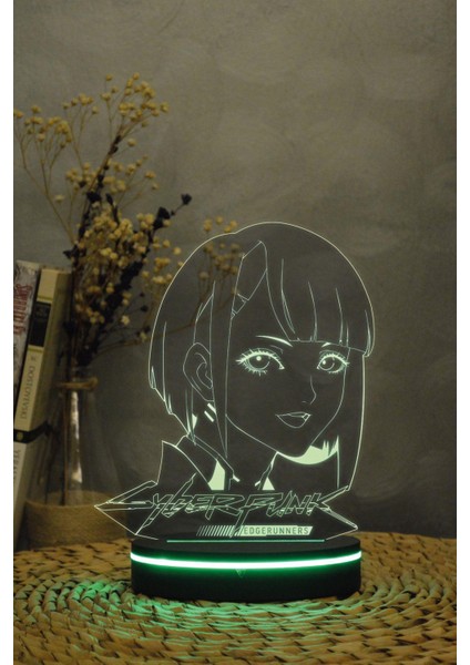 Lucy , Cyberpunk - 3 Boyutlu 16 Renk Dekoratif Gece Lambası 3d