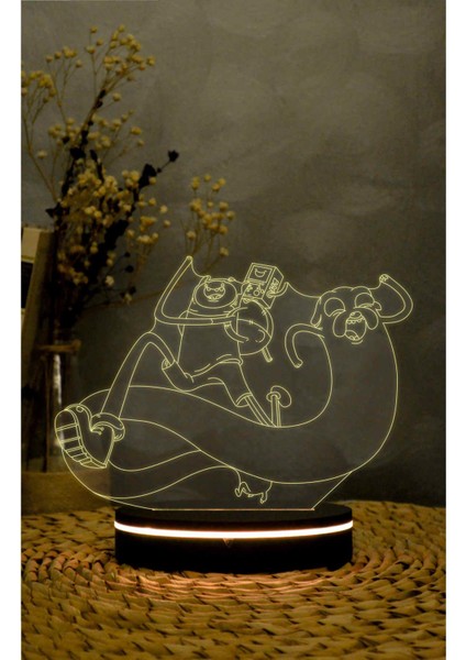 Fin Jack Bmo, Adventure Time - 3 Boyutlu Led Lamba 16 Renk Dekoratif Anime Gece Lambası 3d