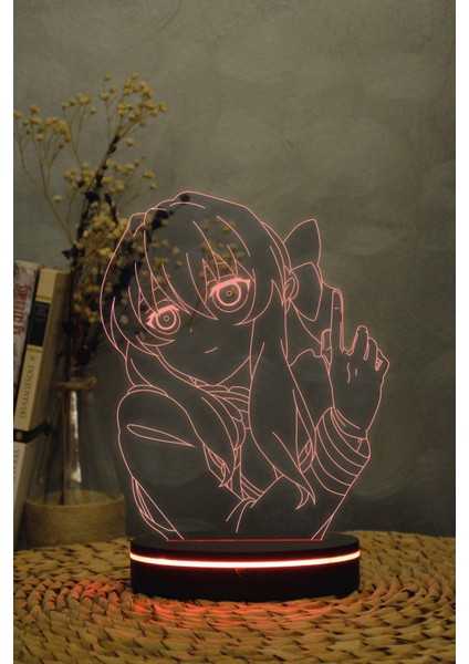 Shinoa Hiragi , Seraph Of The End - 3 Boyutlu 16 Renk Dekoratif Gece Lambası 3d