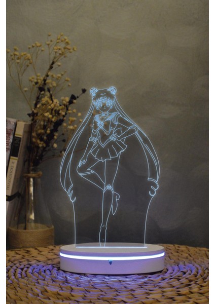 Usagi Tsukino , Ay Savaşçısı - 3 Boyutlu 16 Renk Dekoratif Gece Lambası 3d fiyatları