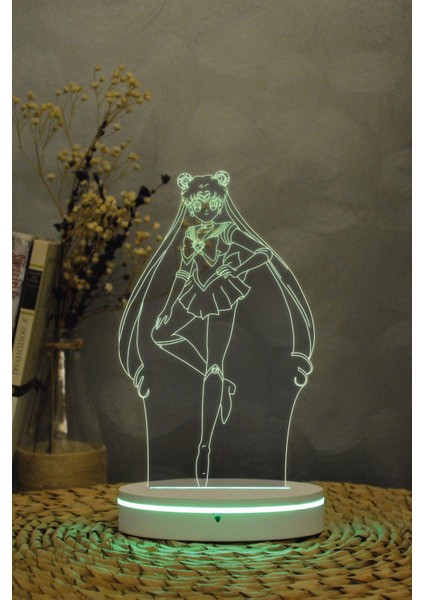 Usagi Tsukino , Ay Savaşçısı - 3 Boyutlu 16 Renk Dekoratif Gece Lambası 3d indirimleri