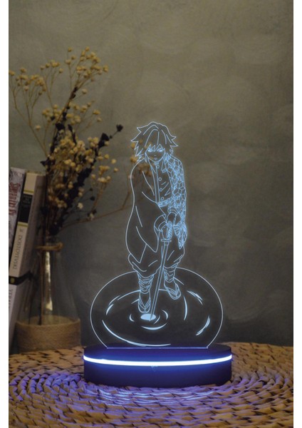 Giyu Tomioka , Demon Slayer - 3 Boyutlu 16 Renk Dekoratif Gece Lambası 3d fiyatları