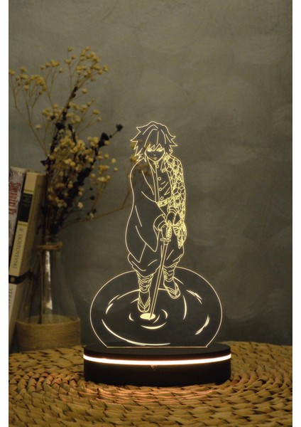 Giyu Tomioka , Demon Slayer - 3 Boyutlu 16 Renk Dekoratif Gece Lambası 3d fırsatları