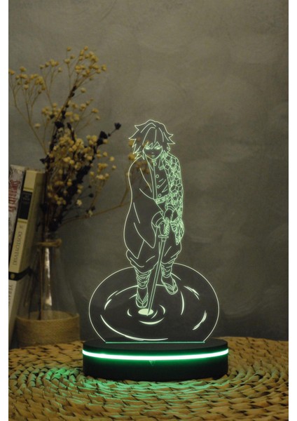 Giyu Tomioka , Demon Slayer - 3 Boyutlu 16 Renk Dekoratif Gece Lambası 3d indirimleri