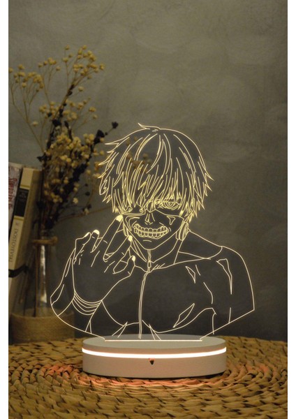 Ken Kaneki , Tokyo Ghoul - 3 Boyutlu 16 Renk Dekoratif Gece Lambası 3d fırsatları