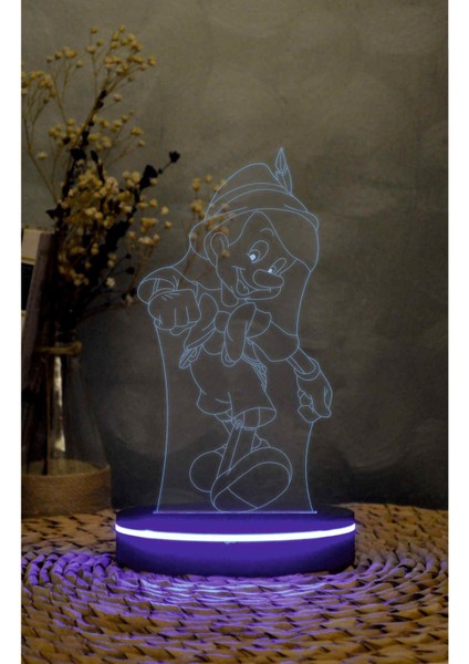Pinokyo - 3 Boyutlu Led Lamba 16 Renk Dekoratif Anime Gece Lambası 3d fiyatları
