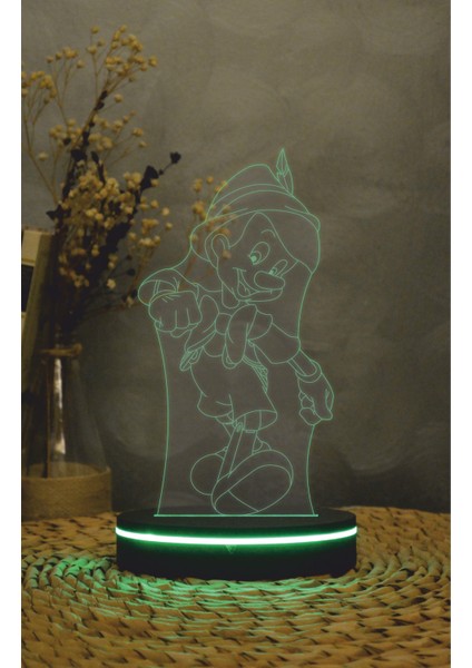Pinokyo - 3 Boyutlu Led Lamba 16 Renk Dekoratif Anime Gece Lambası 3d indirimleri