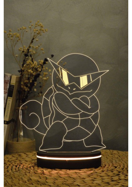 Squirtle , Pokemon - 3 Boyutlu 16 Renk Dekoratif Gece Lambası 3d fırsatları