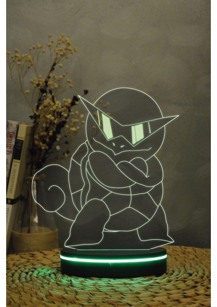 Squirtle , Pokemon - 3 Boyutlu 16 Renk Dekoratif Gece Lambası 3d indirimleri