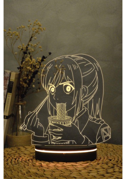 Sasha Braus , Attack On Titan - 3 Boyutlu 16 Renk Dekoratif Gece Lambası 3d