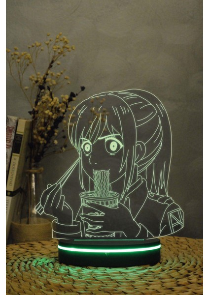 Sasha Braus , Attack On Titan - 3 Boyutlu 16 Renk Dekoratif Gece Lambası 3d