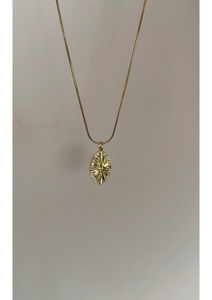 Kutup Yıldızı Gold Çelik Kolye
