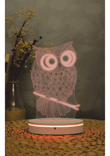 Baykuş - 3 Boyutlu Led Lamba 16 Renk Dekoratif Anime Gece Lambası 3d fiyatları