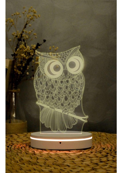 Baykuş - 3 Boyutlu Led Lamba 16 Renk Dekoratif Anime Gece Lambası 3d fırsatları