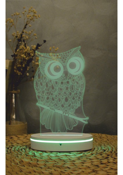 Baykuş - 3 Boyutlu Led Lamba 16 Renk Dekoratif Anime Gece Lambası 3d indirimleri