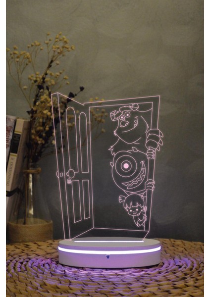 Sevimli Canavarlar - 3 Boyutlu 16 Renk Dekoratif Gece Lambası 3d modelleri