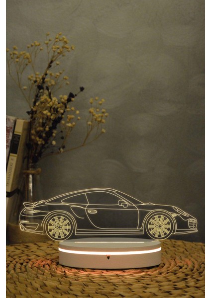 Porshce 911 - 3 Boyutlu 16 Renk Dekoratif Gece Lambası 3d