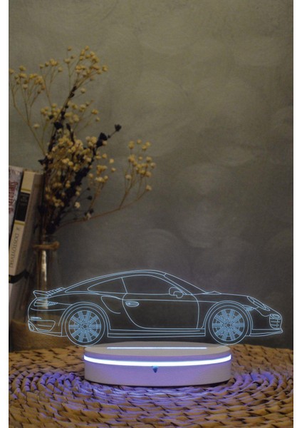 Porshce 911 - 3 Boyutlu 16 Renk Dekoratif Gece Lambası 3d modelleri