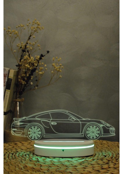 Porshce 911 - 3 Boyutlu 16 Renk Dekoratif Gece Lambası 3d indirimleri