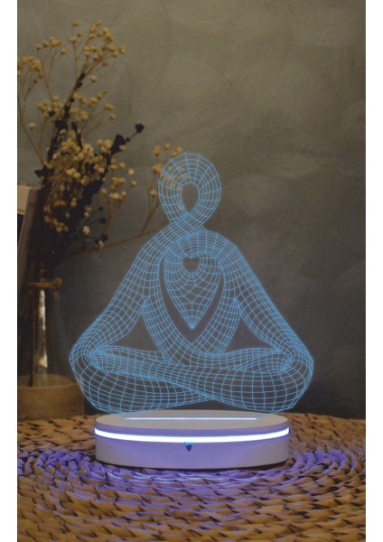 Yoga - 3 Boyutlu Led Lamba 16 Renk Dekoratif Gece Lambası 3d fiyatları