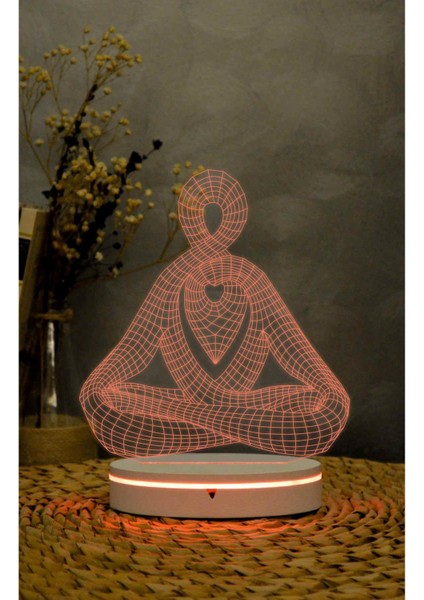 Yoga - 3 Boyutlu Led Lamba 16 Renk Dekoratif Gece Lambası 3d modelleri