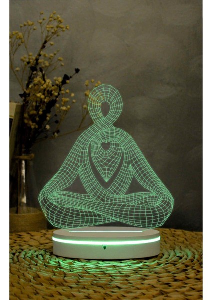 Yoga - 3 Boyutlu Led Lamba 16 Renk Dekoratif Gece Lambası 3d indirimleri