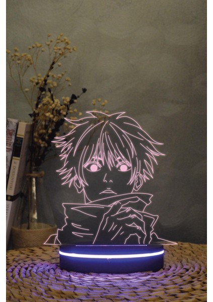 Satoru Gojo , Jujutsu Kaisen - 3 Boyutlu 16 Renk Dekoratif Gece Lambası 3d modelleri