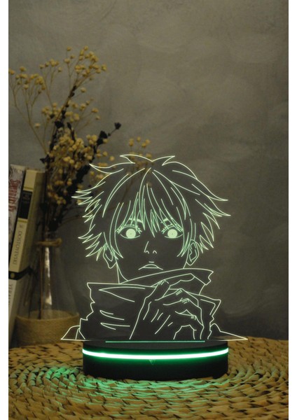 Satoru Gojo , Jujutsu Kaisen - 3 Boyutlu 16 Renk Dekoratif Gece Lambası 3d indirimleri