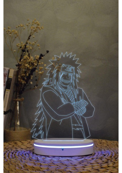 Jiraiya Sama , Naruto - 3 Boyutlu 16 Renk Dekoratif Gece Lambası 3d