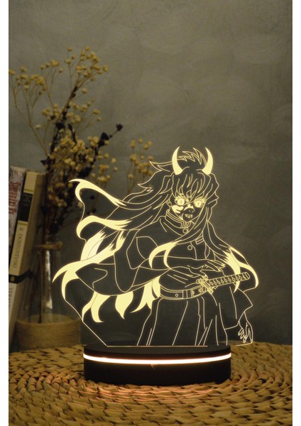 Muichiro Tokita , Demon Form - Demon Slayer - 3 Boyutlu 16 Renk Dekoratif Gece Lambası 3d fırsatları