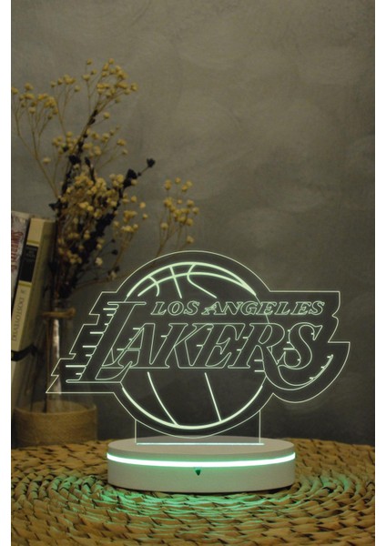 Los Angeles Lakers - 3 Boyutlu Dekoratif Gece Lambası 3d