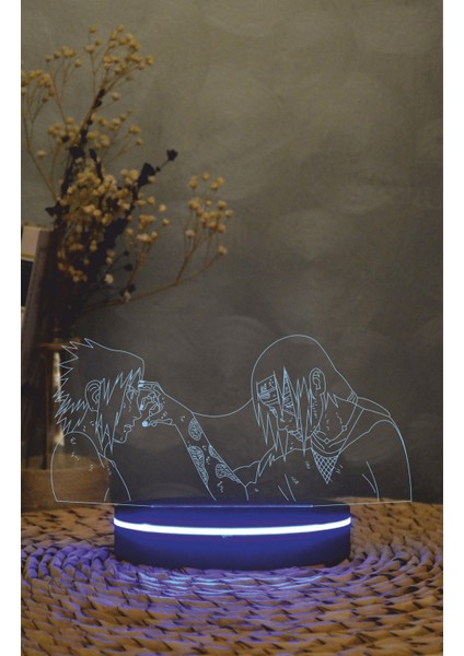 Sasuke, Itachi, Naruto - 3 Boyutlu Led Lamba 16 Renk Dekoratif Anime Gece Lambası 3d fiyatları