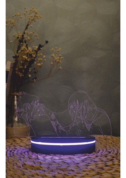 Sasuke, Itachi, Naruto - 3 Boyutlu Led Lamba 16 Renk Dekoratif Anime Gece Lambası 3d modelleri