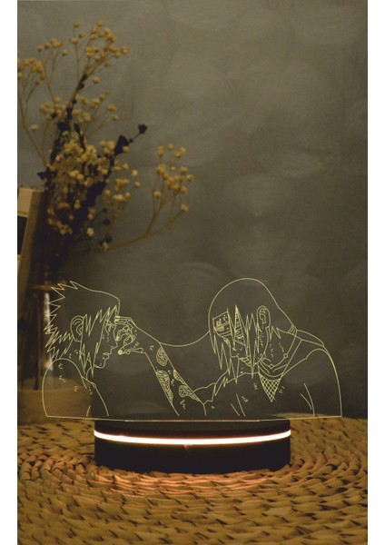 Sasuke, Itachi, Naruto - 3 Boyutlu Led Lamba 16 Renk Dekoratif Anime Gece Lambası 3d fırsatları