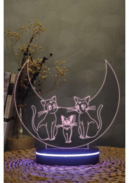 Luna Artemis Diana , Ay Savaşçısı - 3 Boyutlu 16 Renk Dekoratif Gece Lambası 3d modelleri