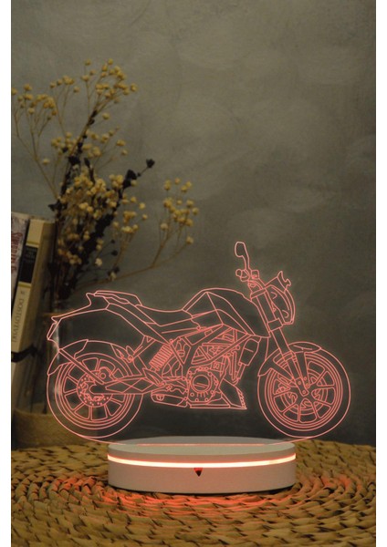Ktm 250 Duke Motosiklet - 3 Boyutlu 16 Renk Dekoratif Gece Lambası 3d