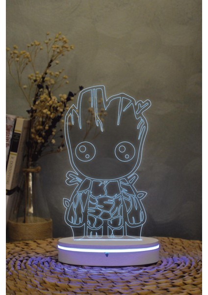 Groot , Marvel - 3 Boyutlu 16 Renk Dekoratif Gece Lambası 3d modelleri