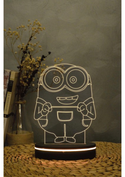 Minions - 3 Boyutlu 16 Renk Dekoratif Gece Lambası 3d