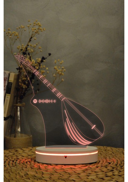 Saz - 3 Boyutlu 16 Renk Dekoratif Gece Lambası 3d