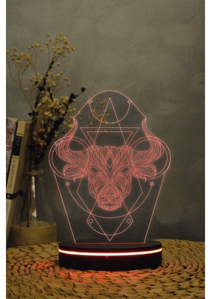 Boğa Burcu - 3 Boyutlu 16 Renk Dekoratif Gece Lambası 3d fiyatları