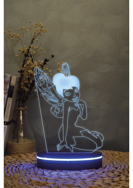 Tinker Bell , Peter Pan - 3 Boyutlu 16 Renk Dekoratif Gece Lambası 3d modelleri