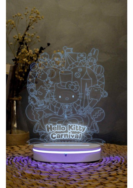 Hello Kitty Carnival - 3 Boyutlu Led Lamba 16 Renk Dekoratif Anime Gece Lambası 3d