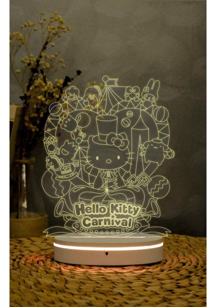 Hello Kitty Carnival - 3 Boyutlu Led Lamba 16 Renk Dekoratif Anime Gece Lambası 3d
