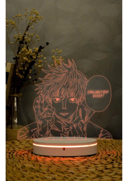 Satoru Gojo - Jujutsu Kaisen - 3 Boyutlu Led Lamba 16 Renk Dekoratif Anime Gece Lambası 3d