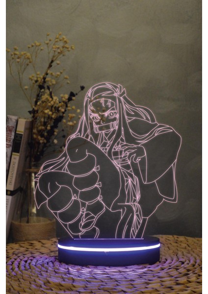 Nezuko , Demon Slayer - 3 Boyutlu 16 Renk Dekoratif Gece Lambası 3d