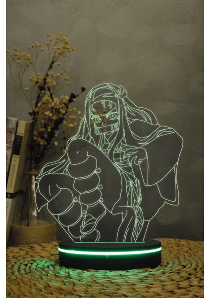 Nezuko , Demon Slayer - 3 Boyutlu 16 Renk Dekoratif Gece Lambası 3d indirimleri