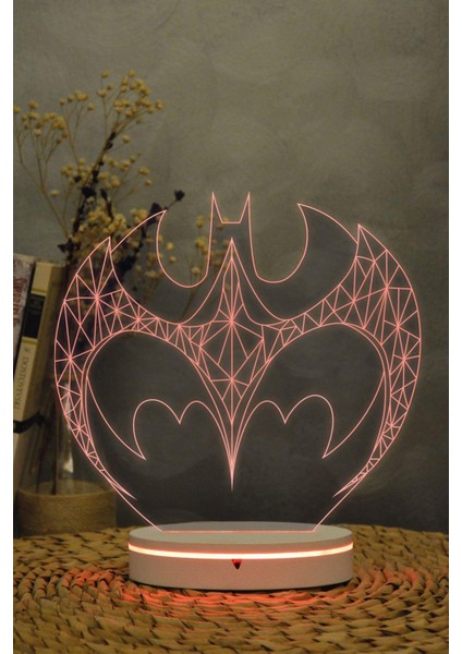 Batman Simge - 3 Boyutlu 16 Renk Dekoratif Gece Lambası 3d